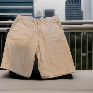 Tommy Hilfiger Men's Classic Regular Fit 34 Waist ‎ Solid Khaki 9"  Shorts